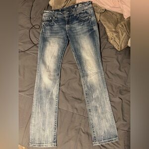 Miss Me Distressed Blue Straight Leg Jeans